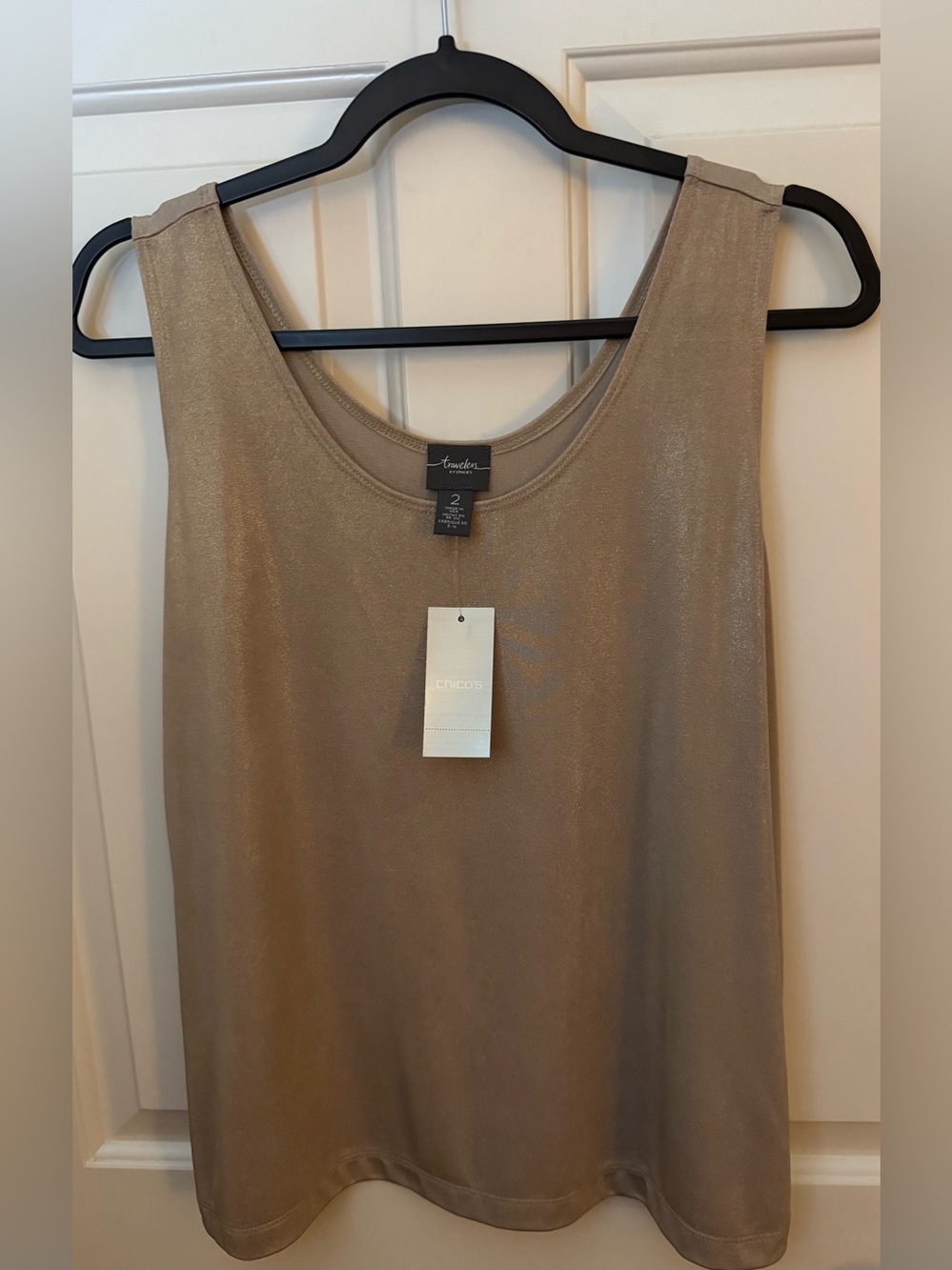 Chico's Tank Top Shimmery Antique Gold Shade Chico’s size 2 **NWT**